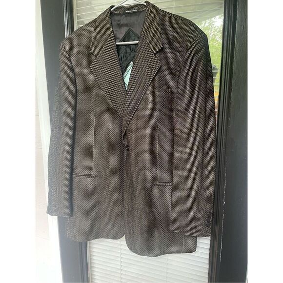 Paul Zileri Wool Blend Gruppo Blazer Black Gold Metallic Size L 52 - Picture 16 of 16